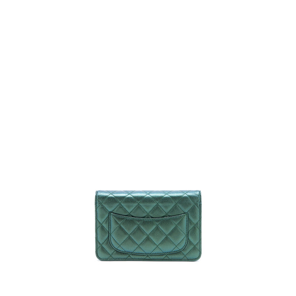 Chanel Classic Wallet on Chain Goatskin Iridescent Green Rainbow Hardware
