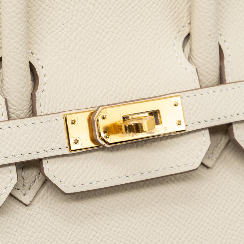 Hermes Birkin 25 Epsom Craie GHW Stamp U