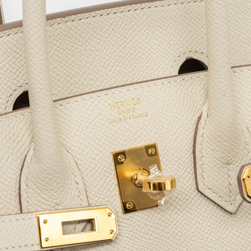 Hermes Birkin 25 Epsom Craie GHW Stamp U