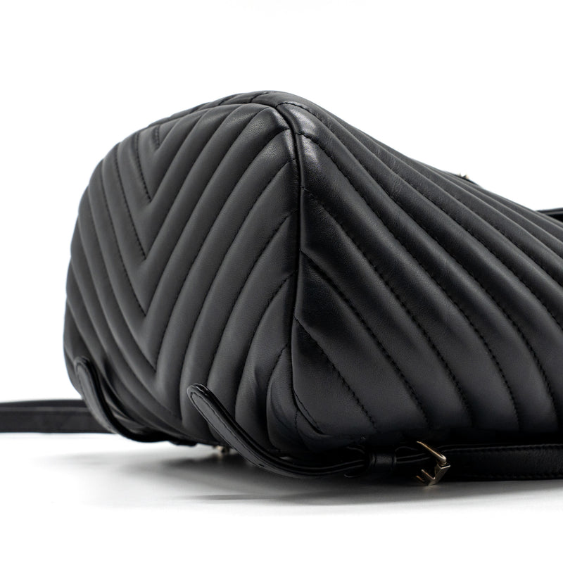Chanel Small Urban Spirit Backpack Chevron Calfskin Black SHW