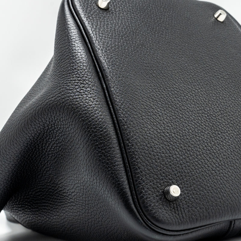 Hermes Picotin 22 Clemence black / caramel SHW stamp A