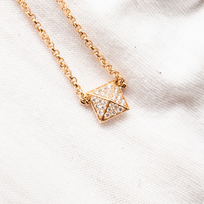 Hermes Clou D’H Pendant, Small Model Rose Gold Diamonds