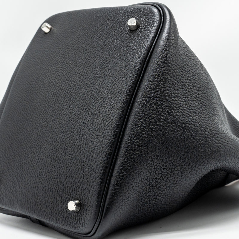 Hermes Picotin 22 Clemence black / caramel SHW stamp A