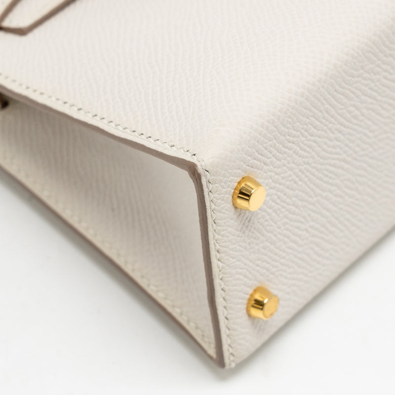 Hermes mini kelly II epsom Gris pale GHW stamp W