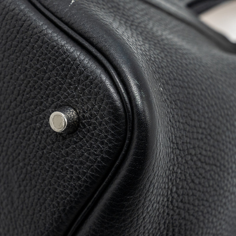 Hermes Picotin 22 Clemence black / caramel SHW stamp A