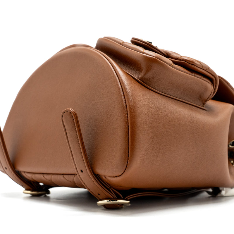 Chanel 23A triple pack backpack calfskin caramel LGHW (microchip)