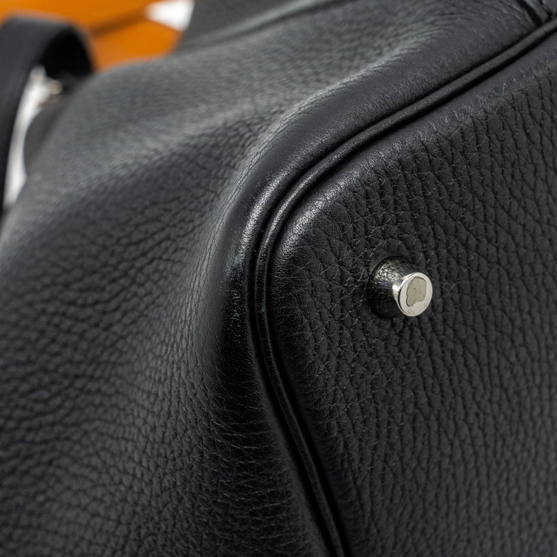 Hermes Picotin 22 Clemence black / caramel SHW stamp A