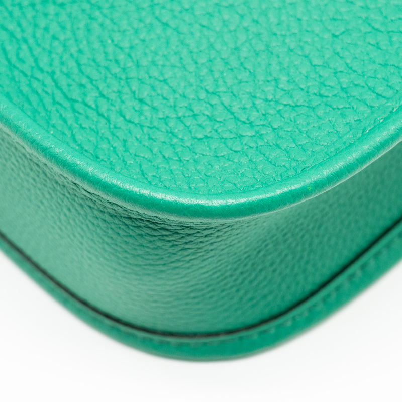 Hermes Mini Evelyne Taurillon Maurice vert jade SHW stamp U