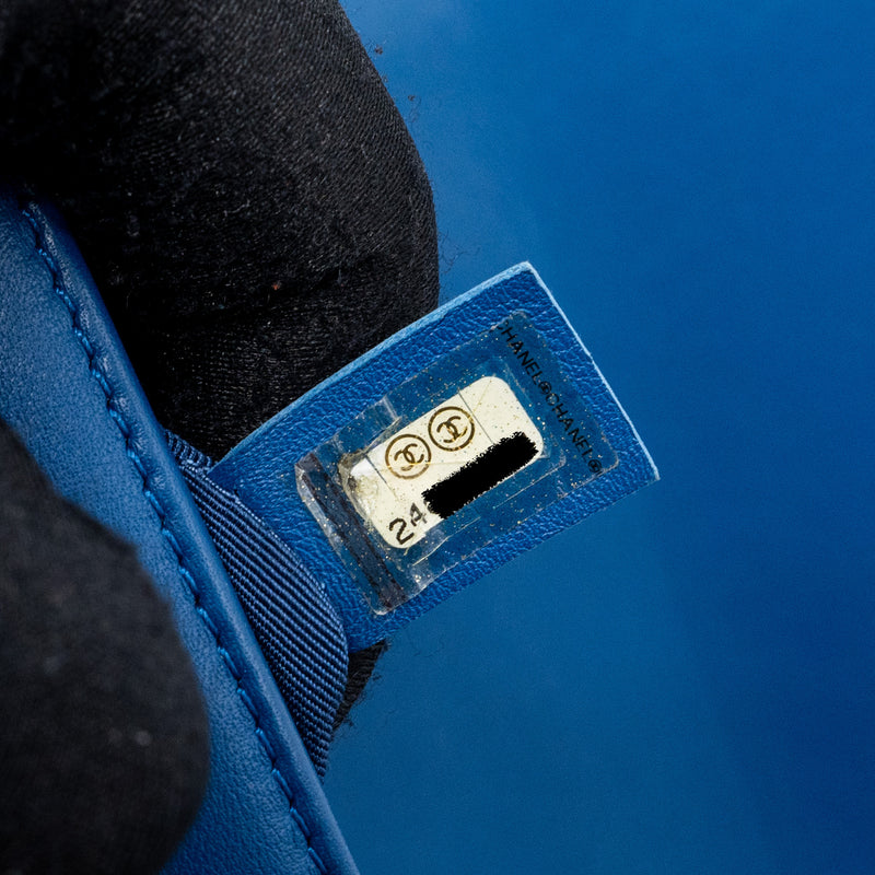 Chanel Small Boy Bag Calfskin Blue LGHW