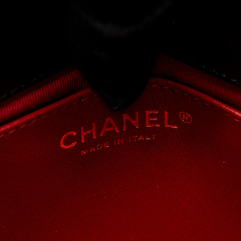 Chanel 23C Small Hobo Bag Shiny Calfskin Black Brushed GHW (Microchip)