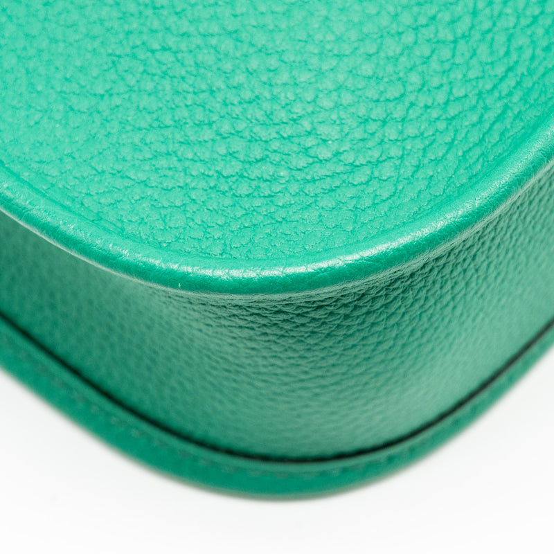 Hermes Mini Evelyne Taurillon Maurice vert jade SHW stamp U