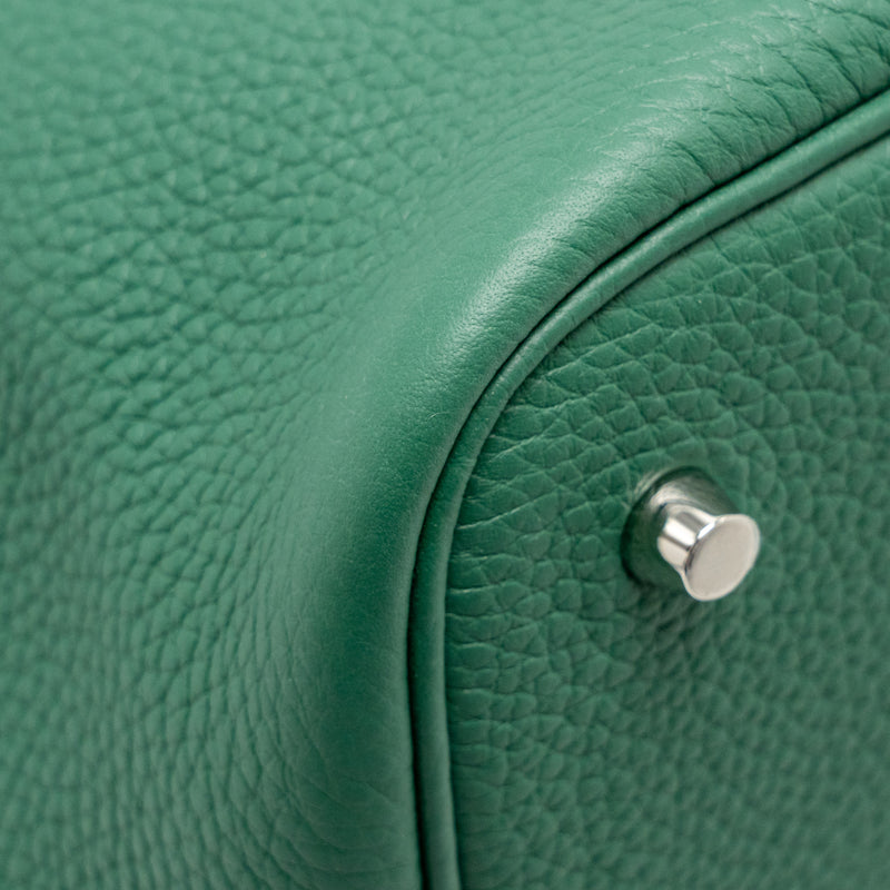 Hermes Picotin 22 Lock Bag Clemence Vert Moyen SHW Stamp W