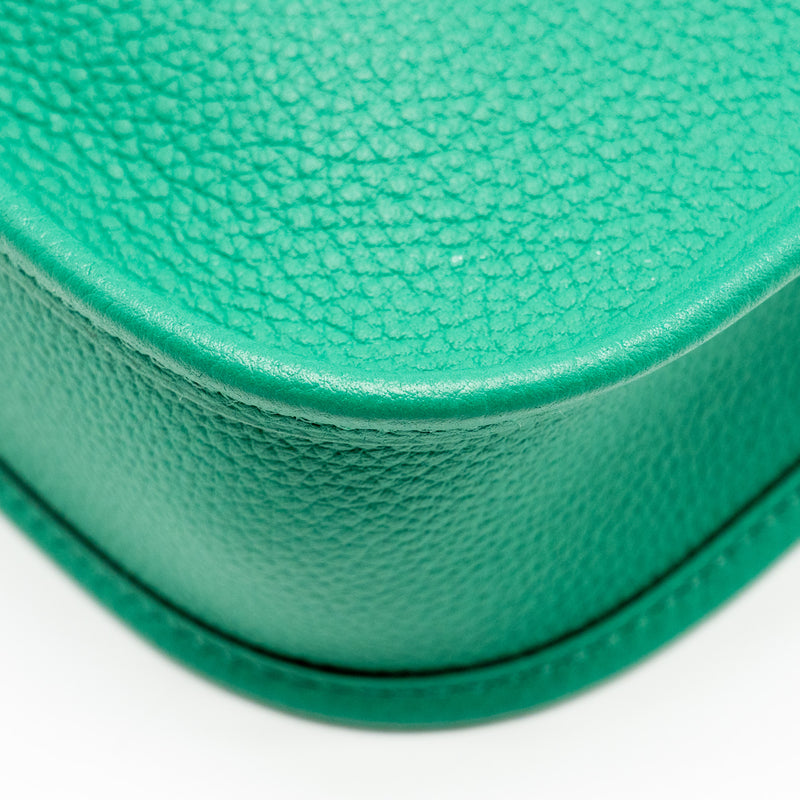 Hermes Mini Evelyne Taurillon Maurice vert jade SHW stamp U