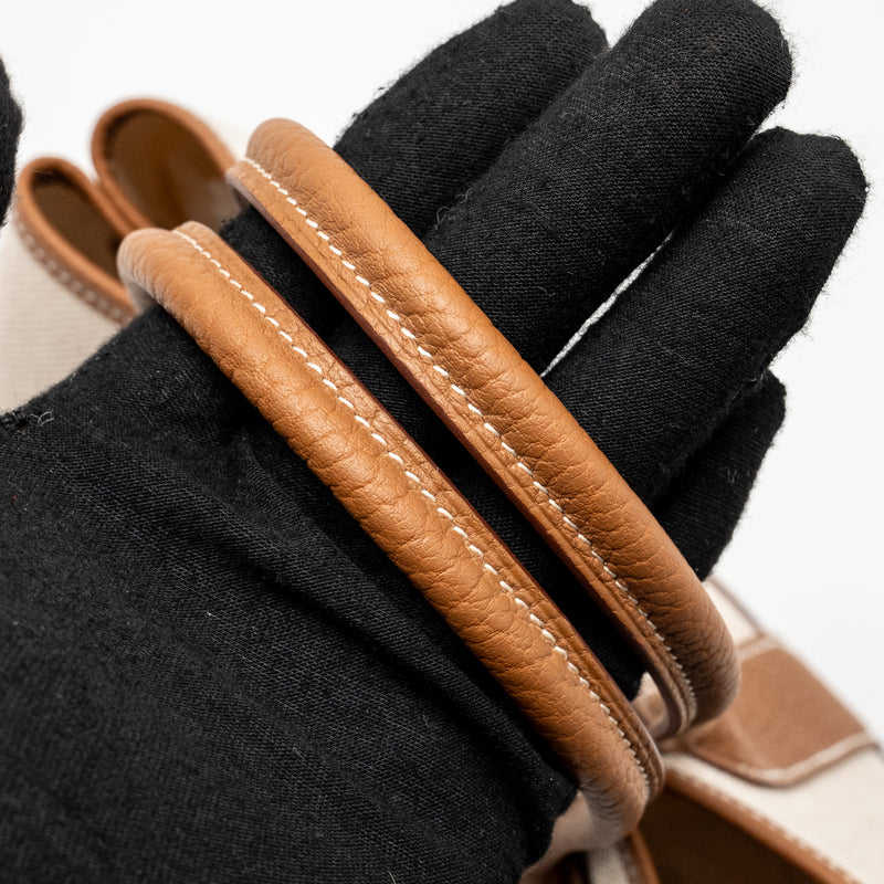 Hermes neo garden party 23 canvas/negonda ecru-beige/gold SHW stamp K