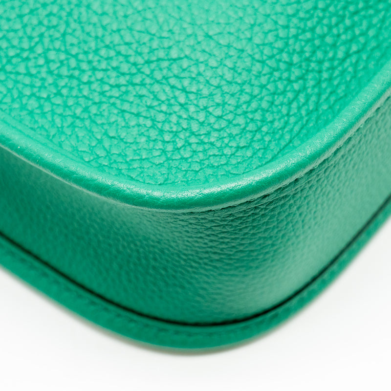 Hermes Mini Evelyne Taurillon Maurice vert jade SHW stamp U