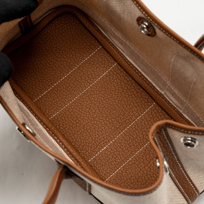 Hermes neo garden party 23 canvas/negonda ecru-beige/gold SHW stamp K