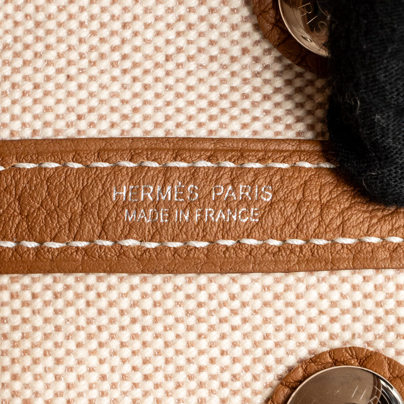 Hermes neo garden party 23 canvas/negonda ecru-beige/gold SHW stamp K