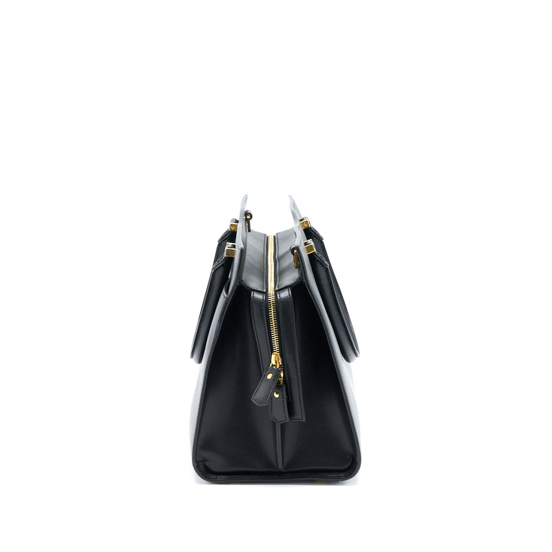 Saint Laurent/YSL Medium Uptown Tote Bag Calfskin Black GHW