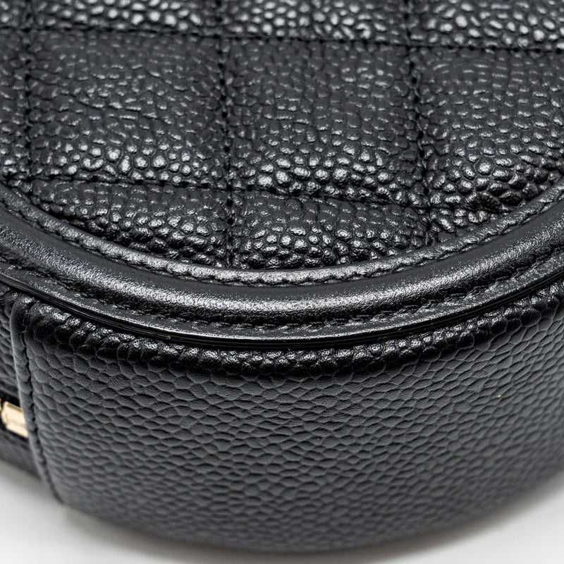 Chanel CC Filigree Quilted Round Crossbody Bag Caviar Black GHW