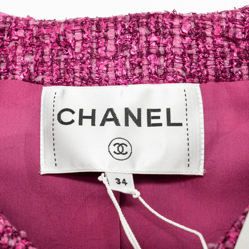 Chanel 23s Size 34 Runway Tweed Jacket Pink/Dark Pink