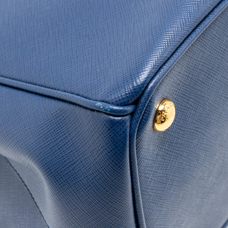 Prada Large Saffiano Tote Bag Galleria Saffiano Leather Bluette GHW