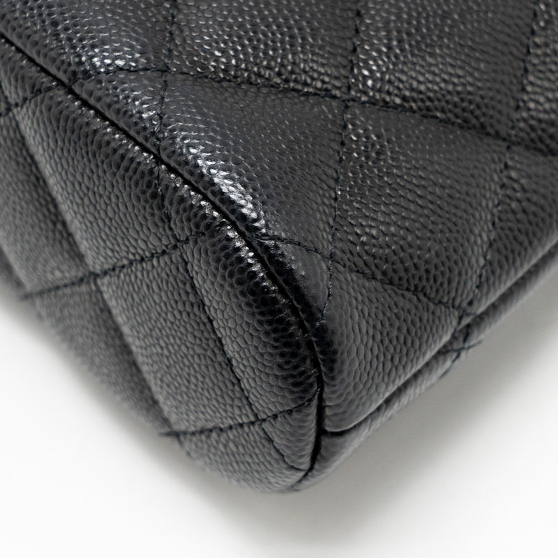 Chanel Classic CC Clutch with Chain Caviar Black LGHW (Microchip)