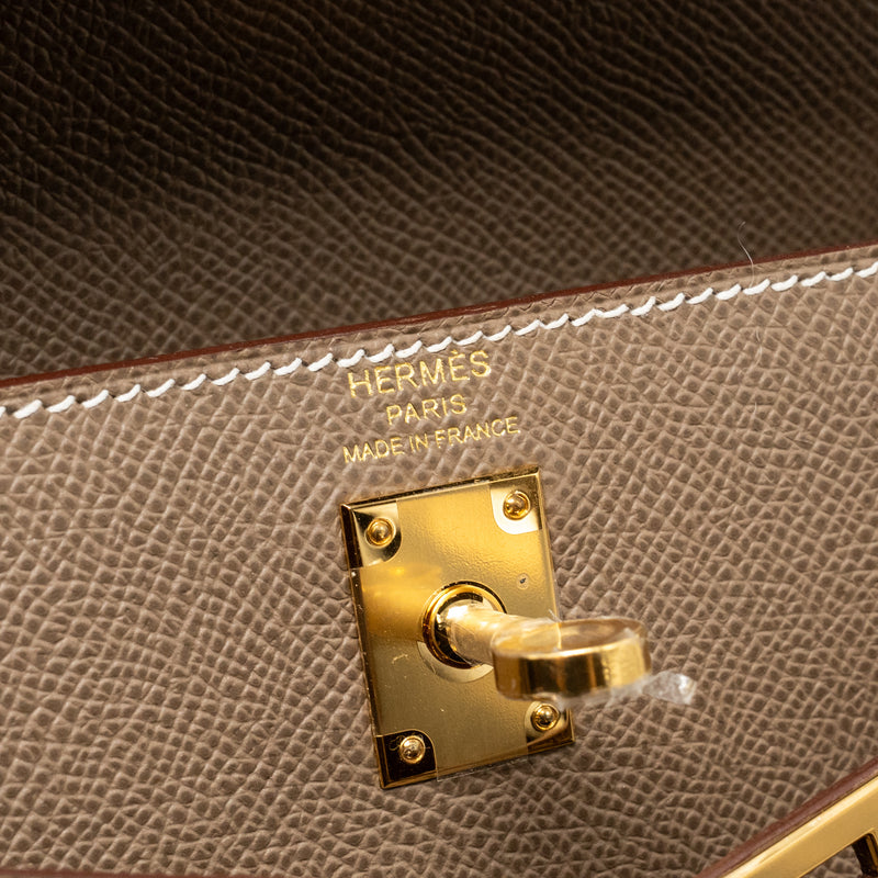 Hermes Kelly 25 Epsom Etoupe GHW Stamp U
