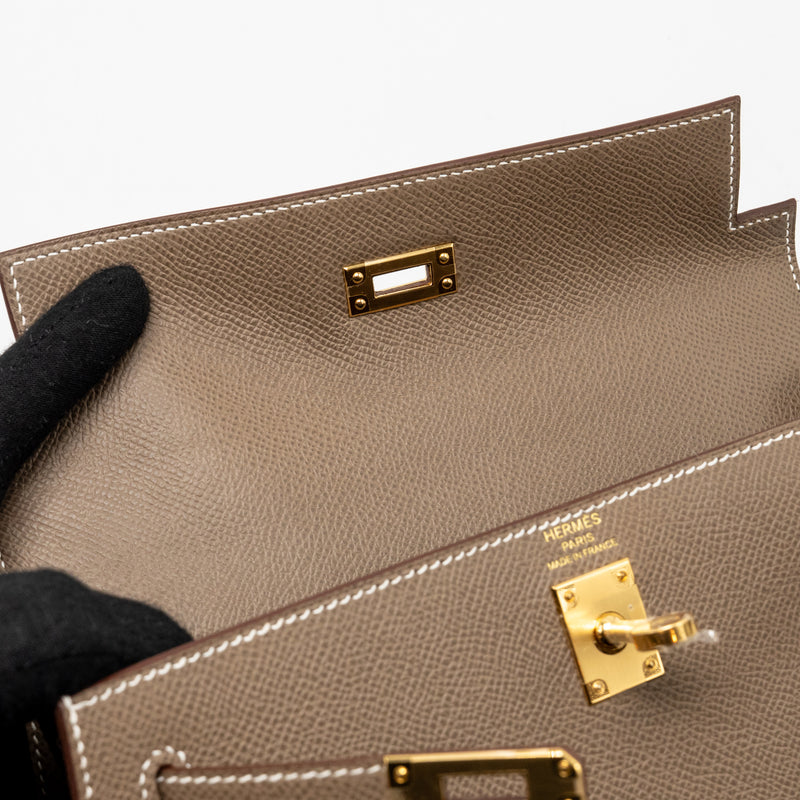 Hermes Kelly 25 Epsom Etoupe GHW Stamp U