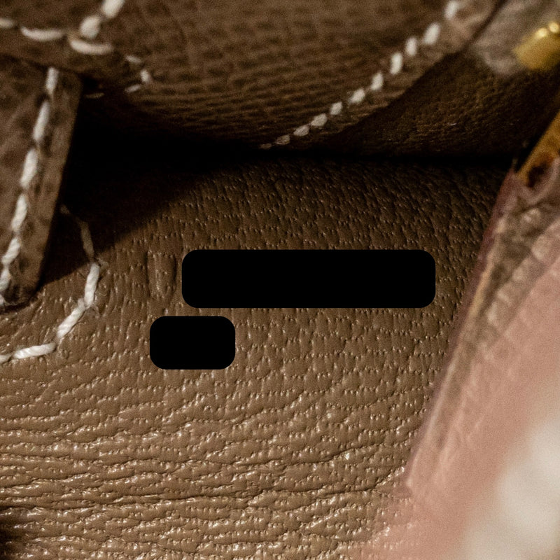 Hermes Kelly 25 Epsom Etoupe GHW Stamp U