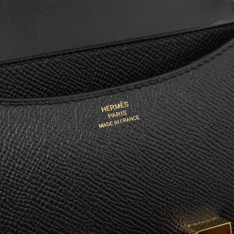 Hermes Mini Constance Epsom Black GHW Stamp U