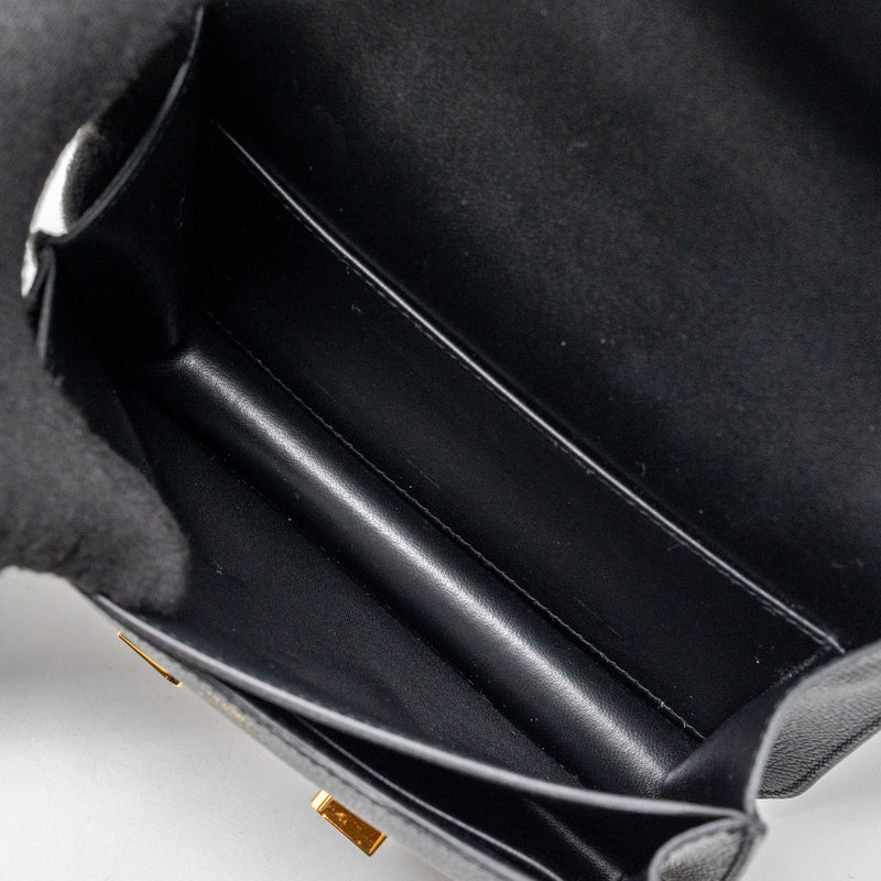 Hermes Mini Constance Epsom Black GHW Stamp U