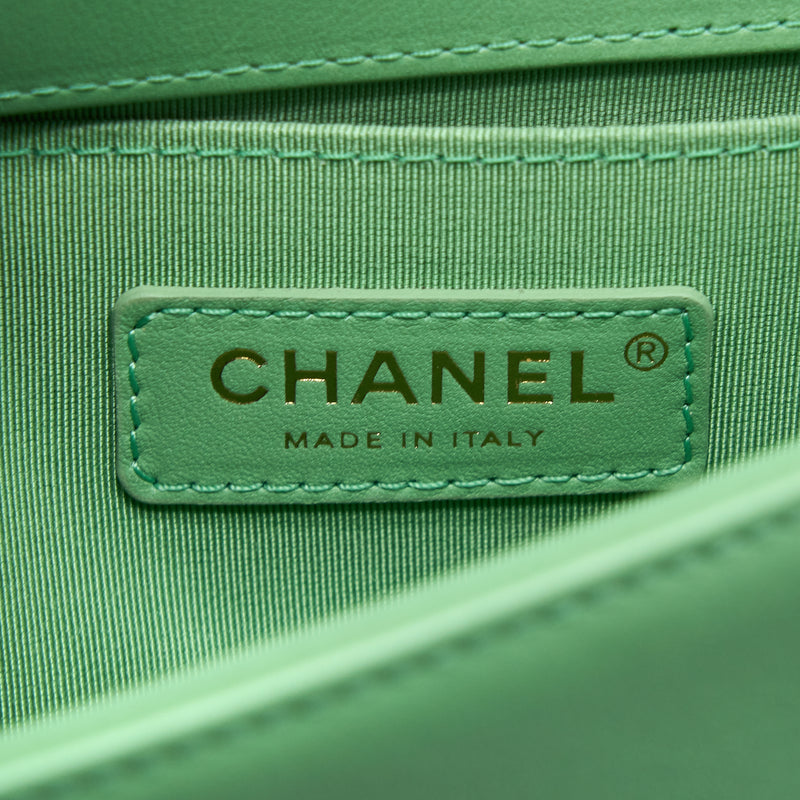 Chanel Small Boy Bag Calfskin Green GHW