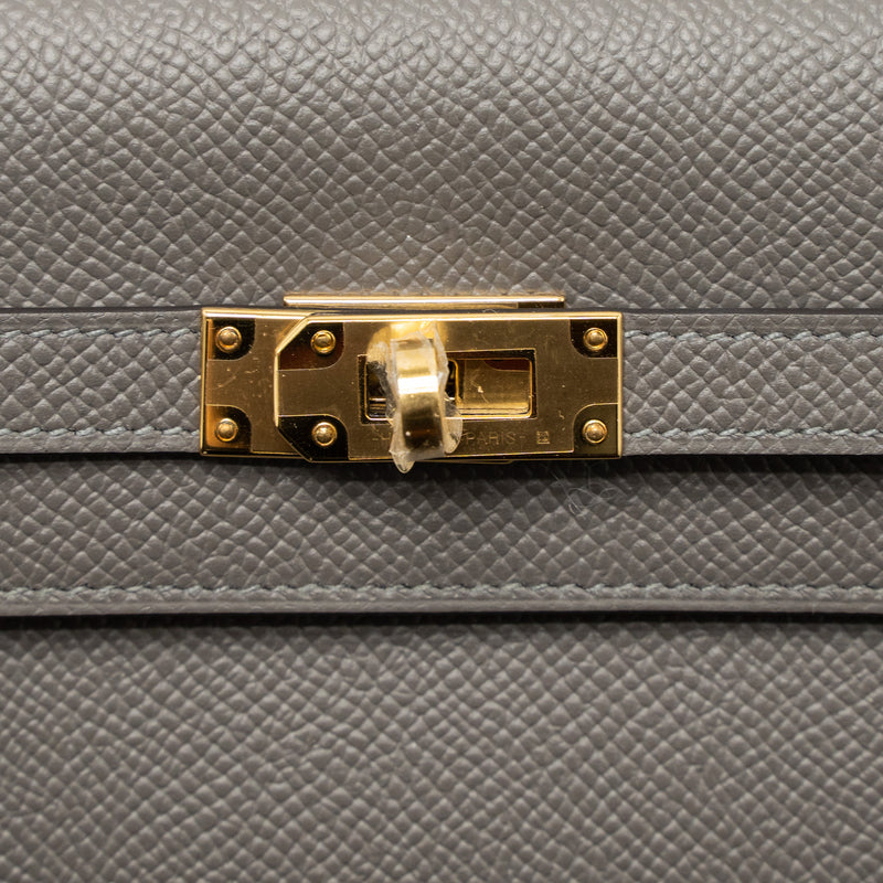 Hermes Kelly to Go Epsom Gris Meyer GHW Stamp U