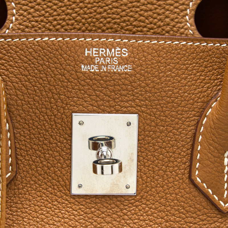 Hermes Birkin 35 Togo Gold SHW Stamp Square L