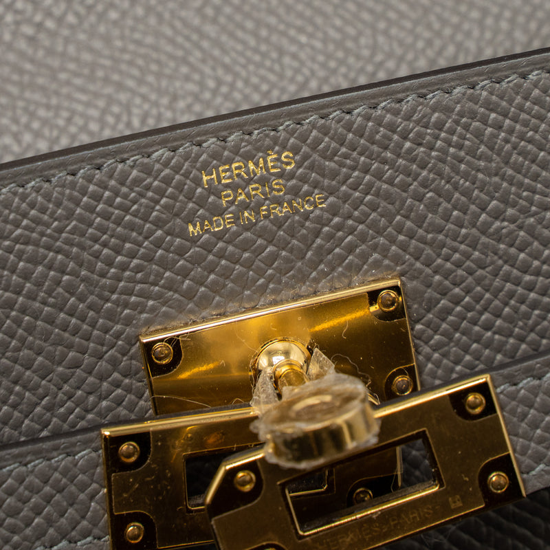 Hermes Kelly to Go Epsom Gris Meyer GHW Stamp U