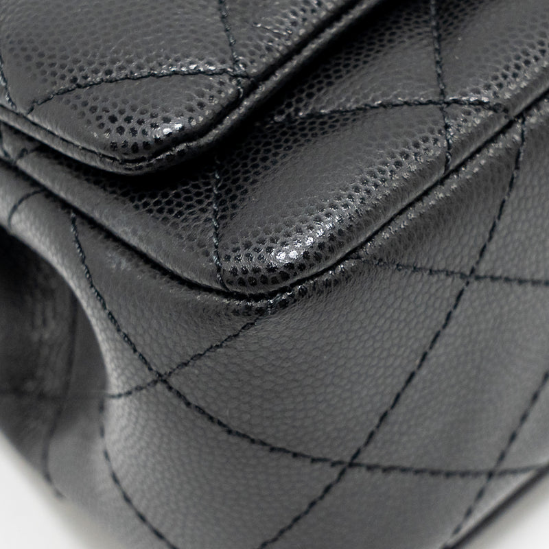 Chanel 25S Mini Coco Crush Handle Bag Caviar Black LGHW (Microchip)