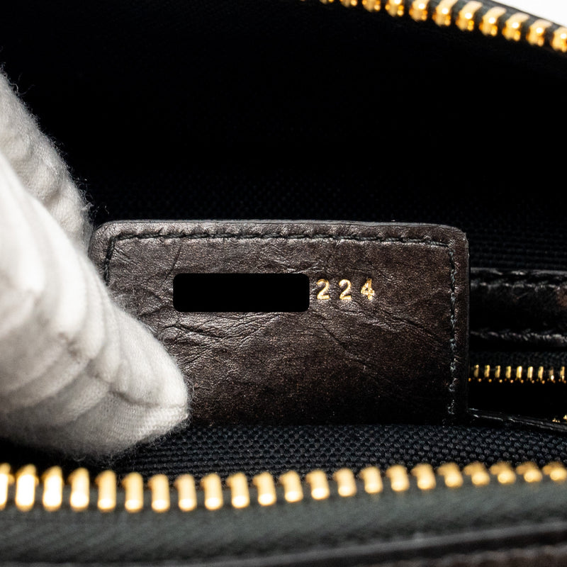 Dior Small D-Journey Bag Crinkled Calfskin Black GHW