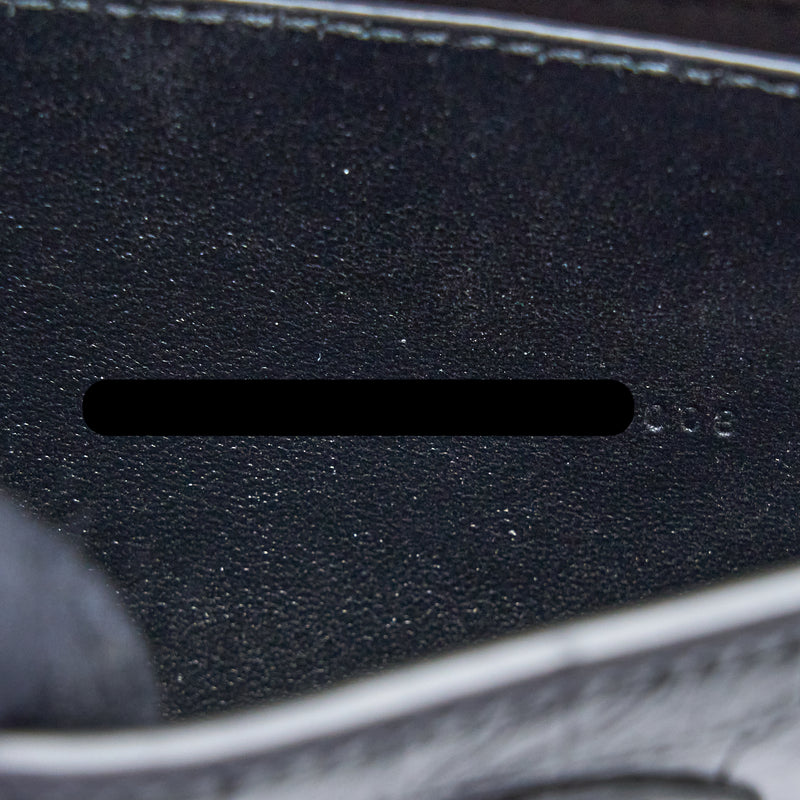 Balenciaga Small Downtown Shoulder Bag Croc Embossed Leather Black with Black Hardware