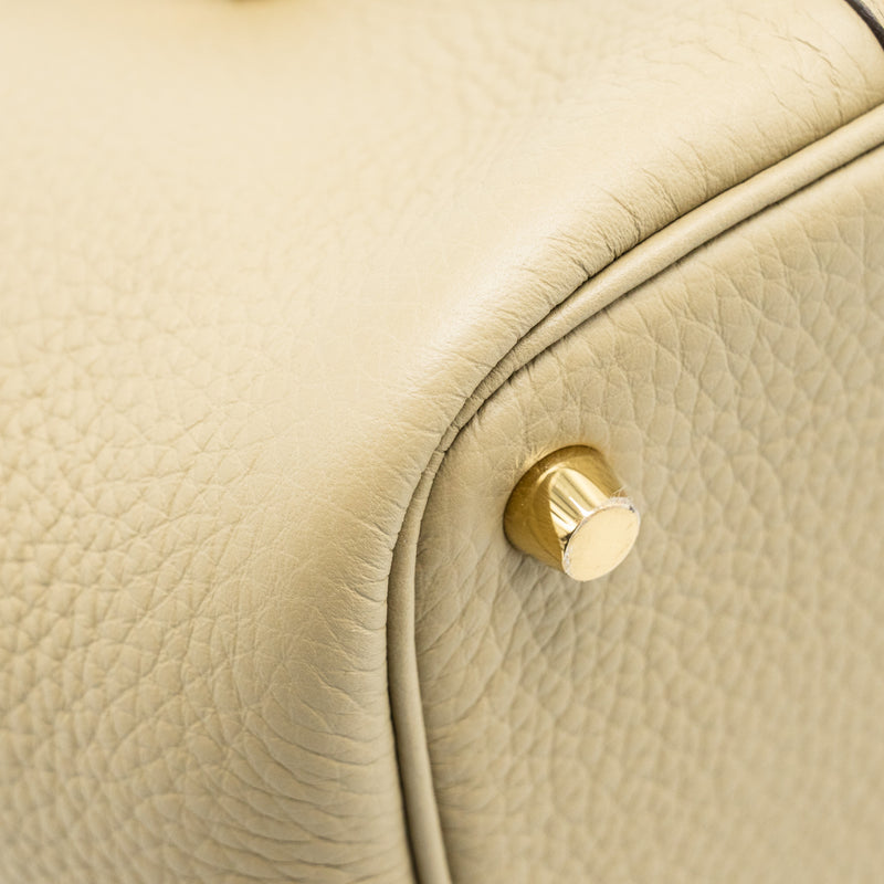Hermes Picotin 18 Lock Bag Clemence 8Q Beige Marfa GHW Stamp W