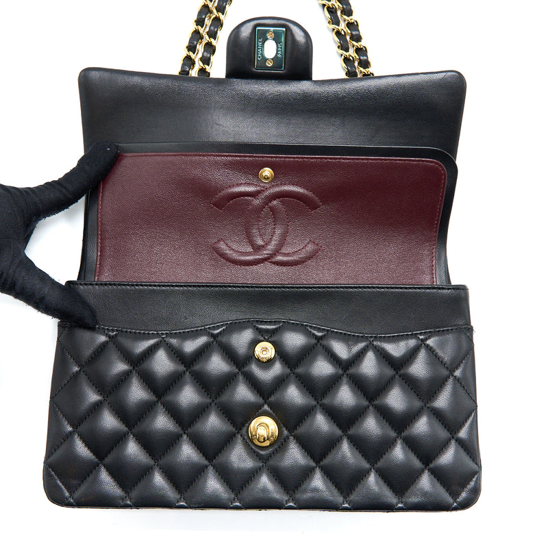 Chanel Medium Classic Double Flap Bag Lambskin Black GHW