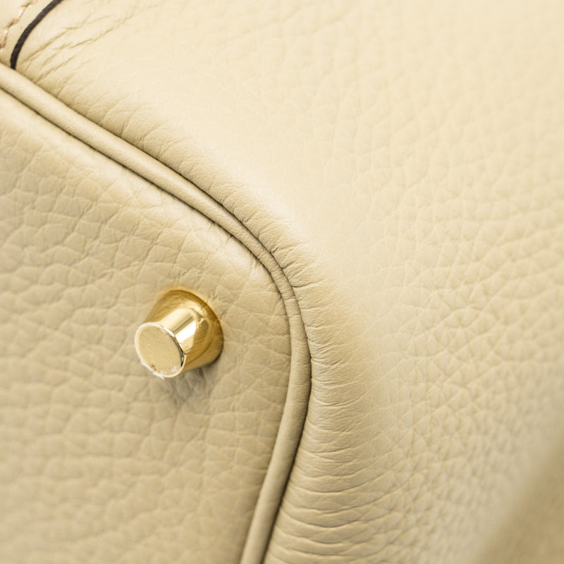 Hermes Picotin 18 Lock Bag Clemence 8Q Beige Marfa GHW Stamp W