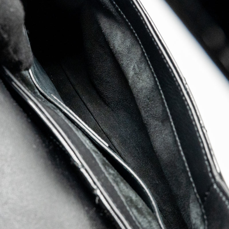 Saint Laurent/YSL LE 5 A 7 Quilted Shoulder Bag Patent Black GHW