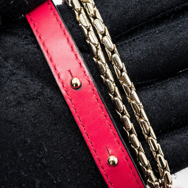Bvlgari top handle serpenti flap bag calfskin dark pink LGHW
