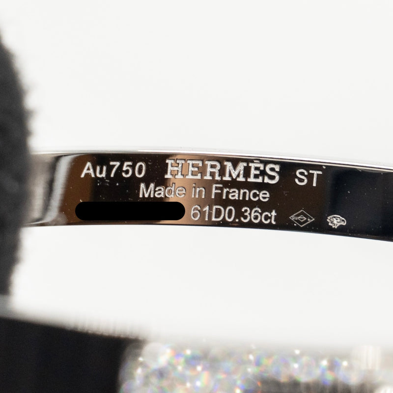 Hermes Size ST kelly bracelet small model white gold with diamonds