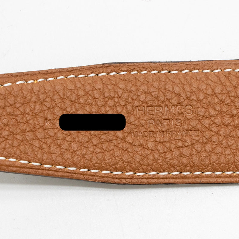 Hermes size 100 constance 32mm reversible belt box/clemence black/gold RGHW stamp K