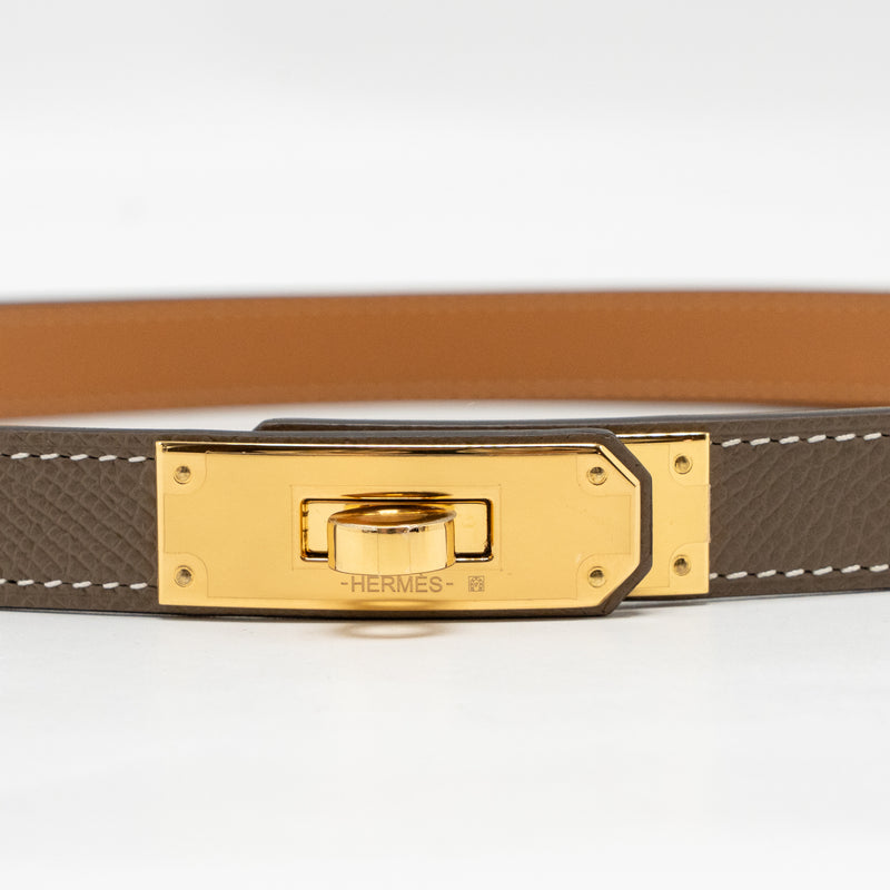 Hermes kelly 18 belt etoupe GHW stamp K
