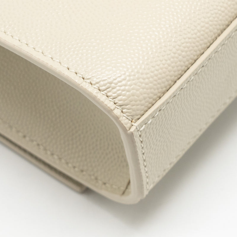Saint Laurent/YSL Medium Kate Bag Grained Calfskin White GHW