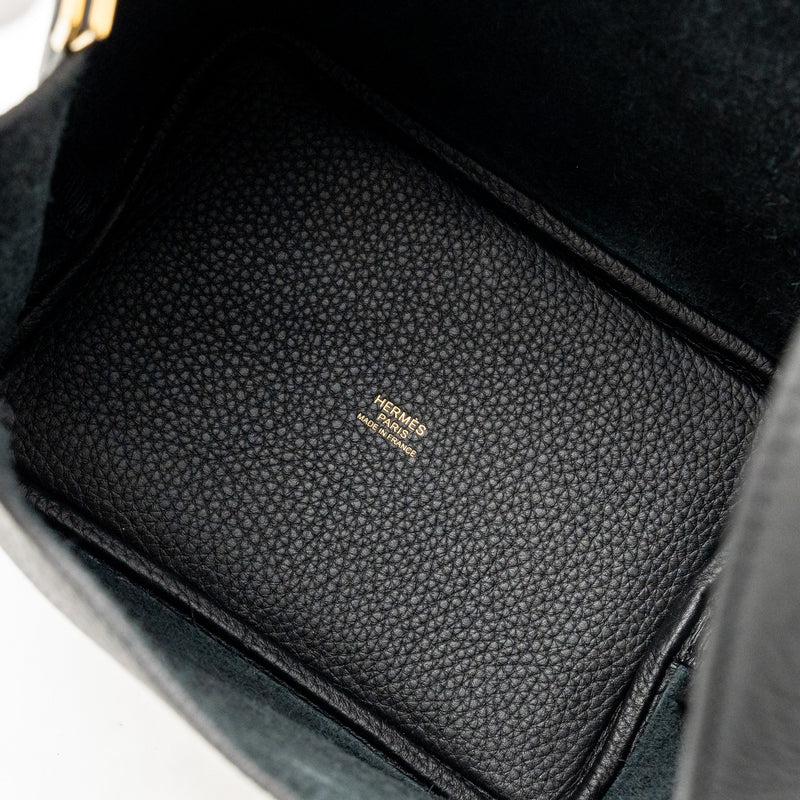 Hermes Picotin 18 Lock Bag Clemence Black GHW Stamp W