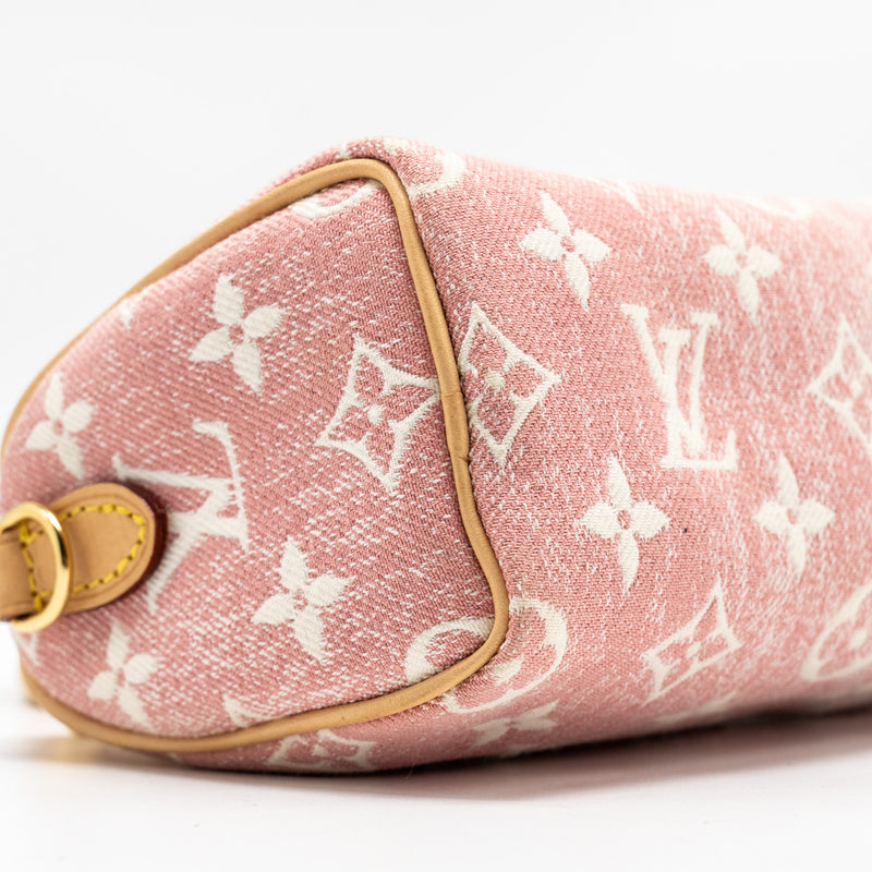 Louis Vuitton Nano Speedy Monogram Jacquard Denim Pink GHW