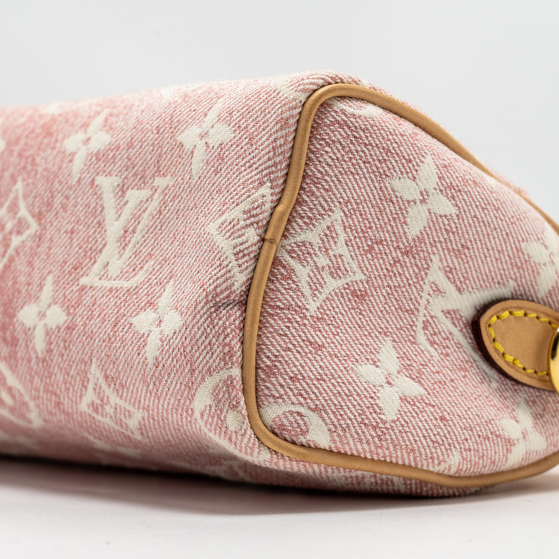 Louis Vuitton Nano Speedy Monogram Jacquard Denim Pink GHW